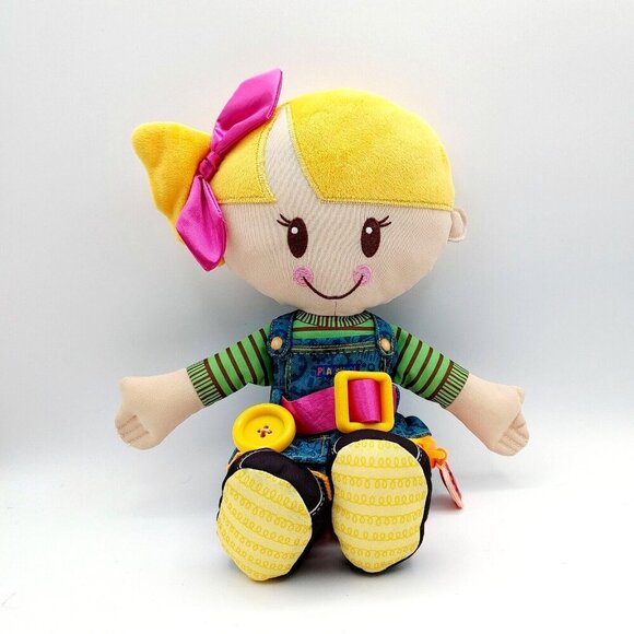 Playskool Dressy Kids Blonde Girl Activity Plush 15" Stuffed Doll Toy - Picture 1 of 4
